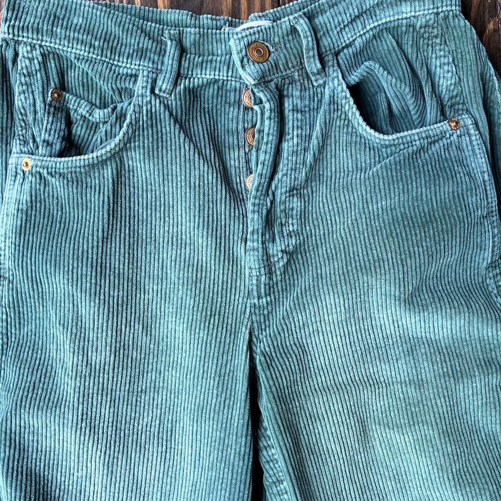 Free People Good Luck Mid Rise Cord Barrel Pants -Size 25- NWOT - Picture 6 of 10